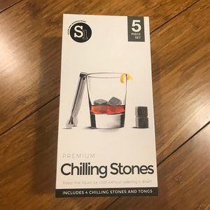 Premium Chilling Stones Set of 5 - 4 Cubes and 1 Tongs BRAND NEW
